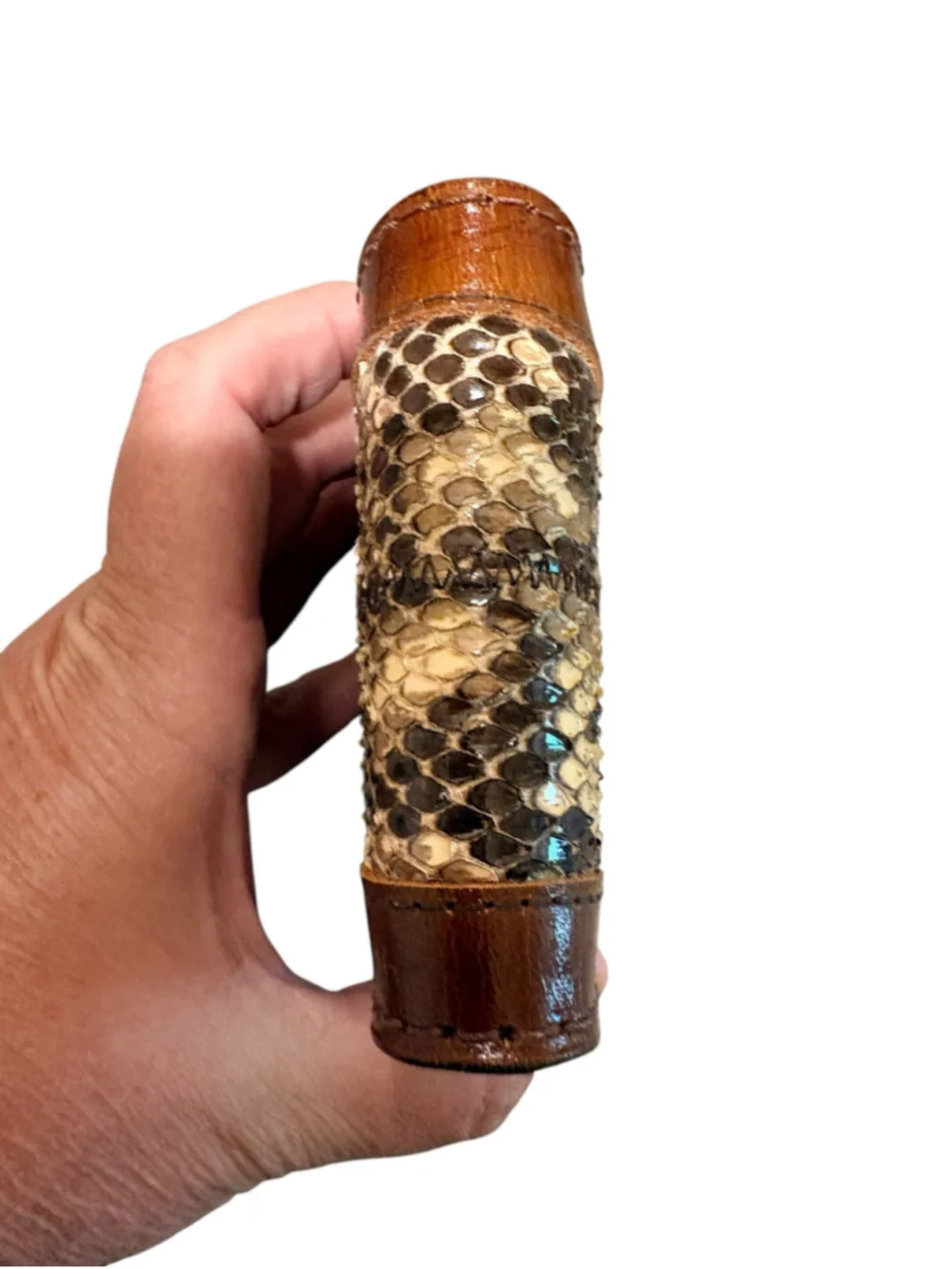 Genuine Rattlesnake Skin Inlay Men's Leather Bifold Wallet